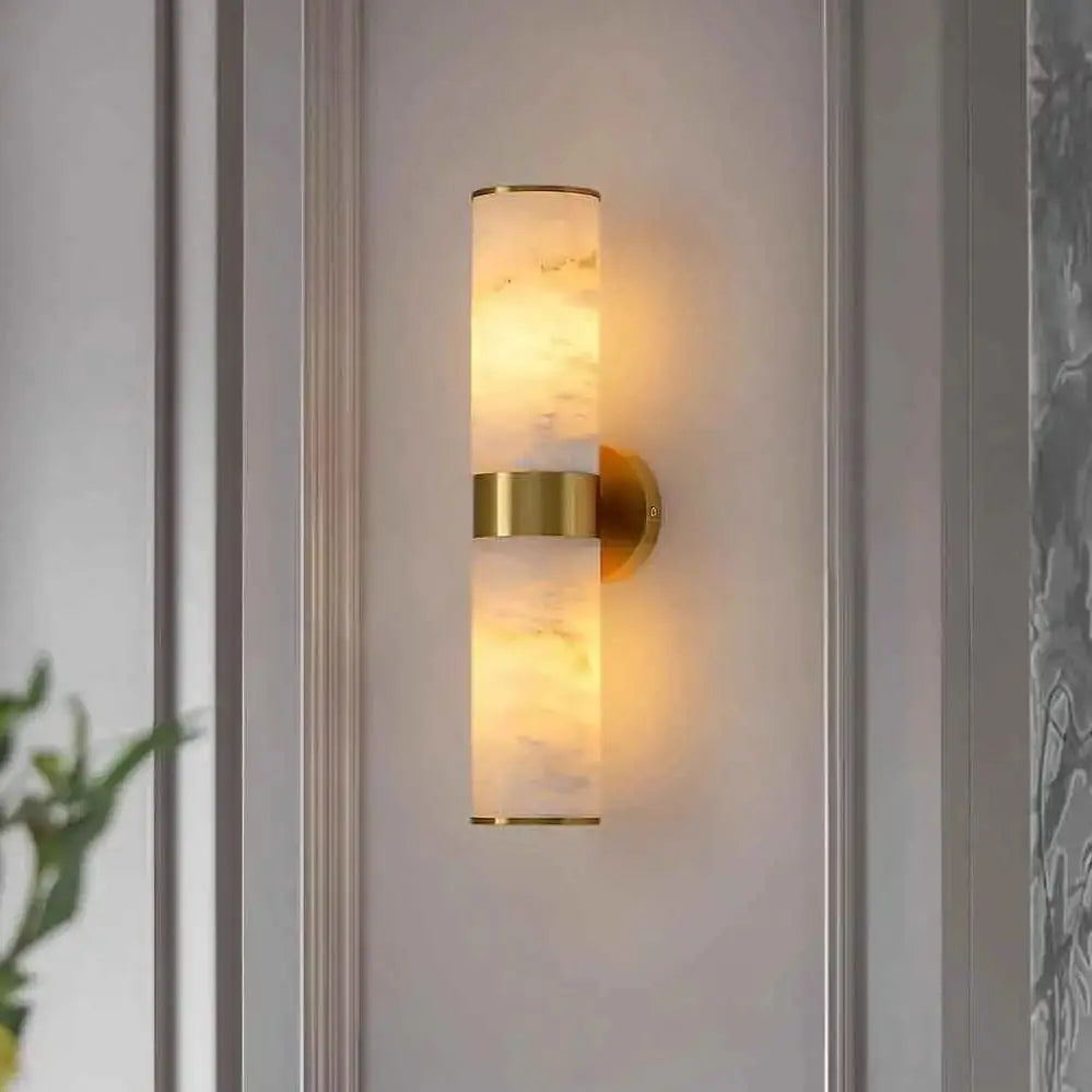 Modern LED Natural Alabaster Wall Lighting Room Living Room Bedroom Bed Decoration Marble Study Art Designer Retro Wall Light